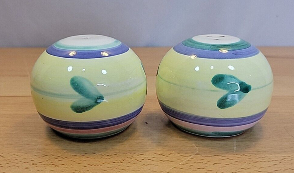 Caleca Carousel Salt & Pepper Hand Painted- Italy Vintage 2.5” tall NO PLUGS